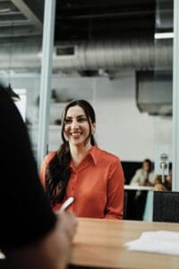 woman smiling
